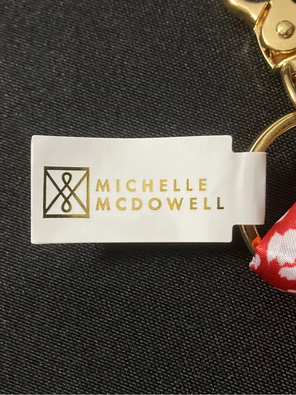 ⭐️ Michelle McDowell Red And White Polka Dot Bag Charm Twillie Keychain